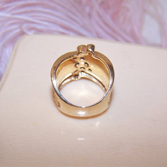 Ross Simons Sterling Silver Vermeil Chrysoprase and Crystal Fashion Ring - Picture 8 of 8